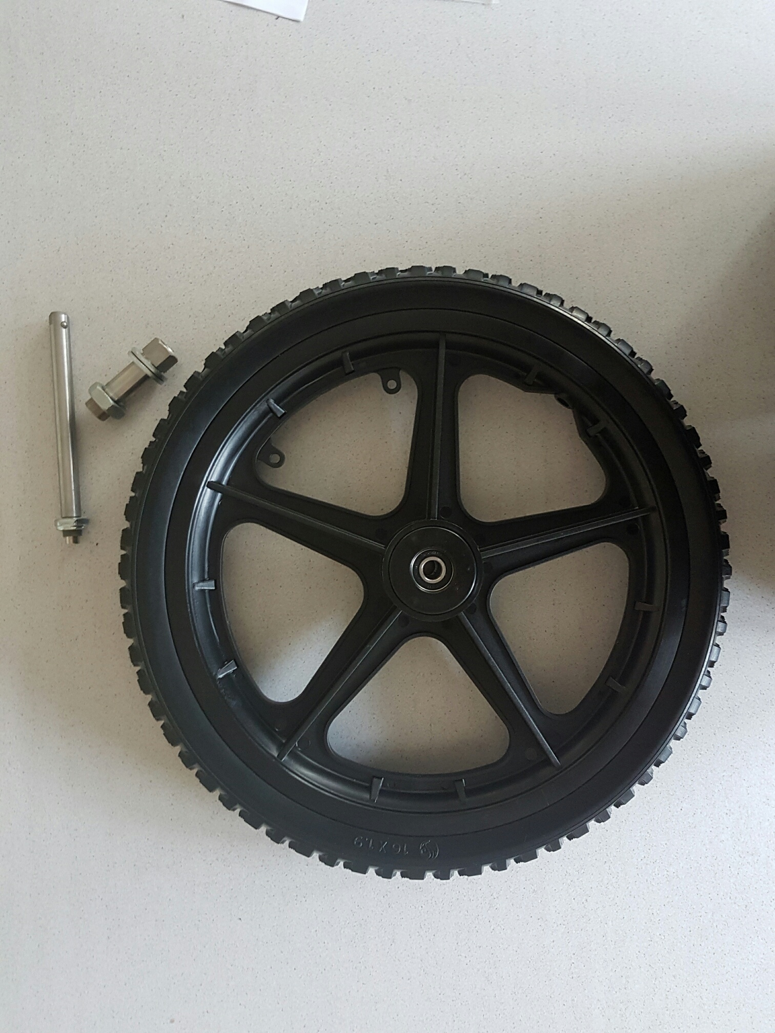 Wiel 16 x 1.9 PU band zwart, 5 spaaks - Afbeelding 2